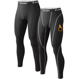 CL convallaria Collant Thermique Homme Pantalon Thermiques Caleçon pour Homme – Manches Longues – Intérieur en Polaire – sous-vêtements Fonctionnels(2 Pièces – Noir/Noir (Blanc))