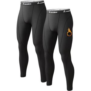 CL convallaria Collant Thermique Homme Pantalon Thermiques Caleçon pour Homme – Manches Longues – Intérieur en Polaire – sous-vêtements Fonctionnels(2 Pièces – Noir/Noir)