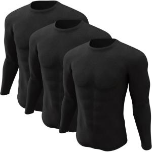 CL convallaria Collant Thermique Homme Pantalon Thermiques Caleçon pour Homme – Manches Longues – Intérieur en Polaire – sous-vêtements Fonctionnels(21-3 Pièces – Noir)