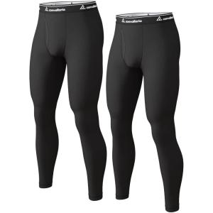 Chemise thermique pour homme 1/2/4 pièces doublée en polaire à manches longues Couche de base athlétique Équipement d&rsquo;entraînement par temps froid(A-bottoms-blackblack)