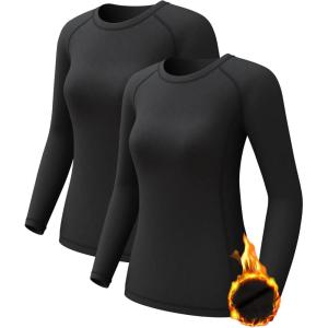 CL convallaria sous-vêtements Thermiques pour Femmes, sous-vêtements Fonctionnels thermoactifs Respirants, sous-vêtements de Ski en Polaire intérieure, Ensemble de sous-vêtements Thermiques Doux(Noir et Noir.)