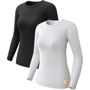 CL convallaria sous-vêtements Thermiques pour Femmes, sous-vêtements Fonctionnels thermoactifs Respirants, sous-vêtements de Ski en Polaire intérieure, Ensemble de sous-vêtements Thermiques Doux(Noir/Blanc)