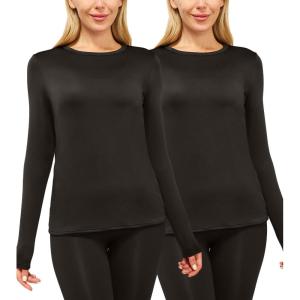 CL convallaria sous-vêtements Thermiques pour Femmes, sous-vêtements Fonctionnels thermoactifs Respirants, sous-vêtements de Ski en Polaire intérieure, Ensemble de sous-vêtements Thermiques Doux(B-noir et Noir)