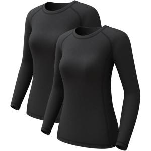 CL convallaria sous-vêtements Thermiques pour Femmes, sous-vêtements Fonctionnels thermoactifs Respirants, sous-vêtements de Ski en Polaire intérieure, Ensemble de sous-vêtements Thermiques Doux(2 Pièces – Noir-noir)