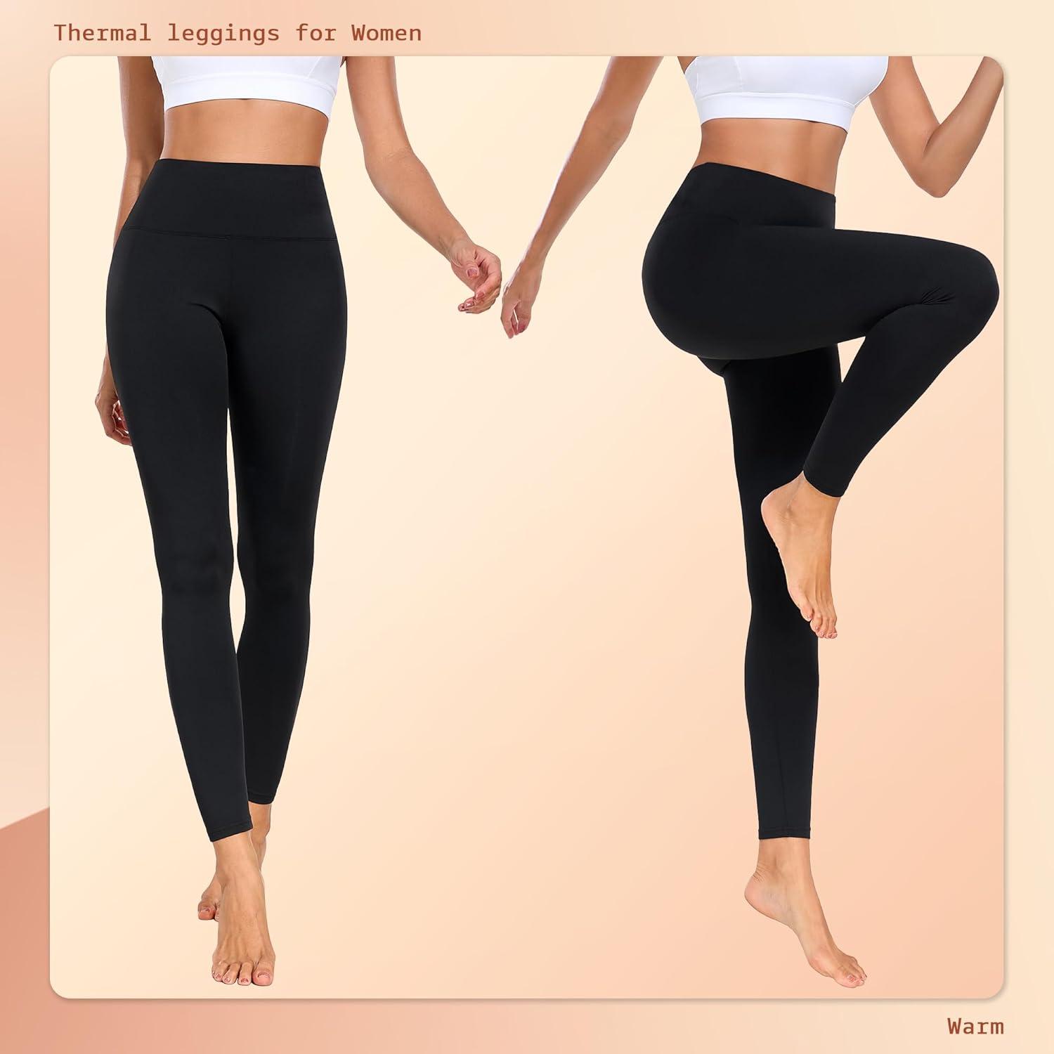 image:imageBENNIES Legging Thermique Femme Pantalon Polaire Taille Haute Leggings Thermique pour Automne Hiver Tenue Fitness sousvtements Chaud Vetement Sport Yoga Jogging NoirNoir