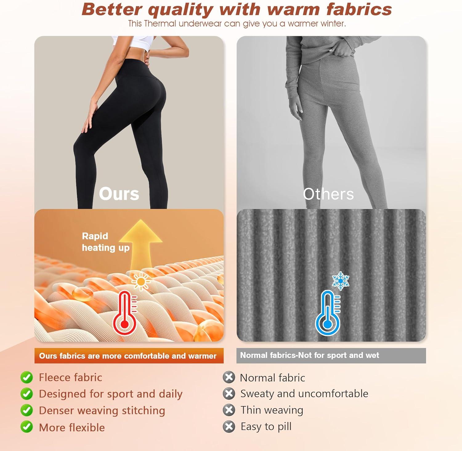 image:imageBENNIES Legging Thermique Femme Pantalon Polaire Taille Haute Leggings Thermique pour Automne Hiver Tenue Fitness sousvtements Chaud Vetement Sport Yoga Jogging NoirNoir
