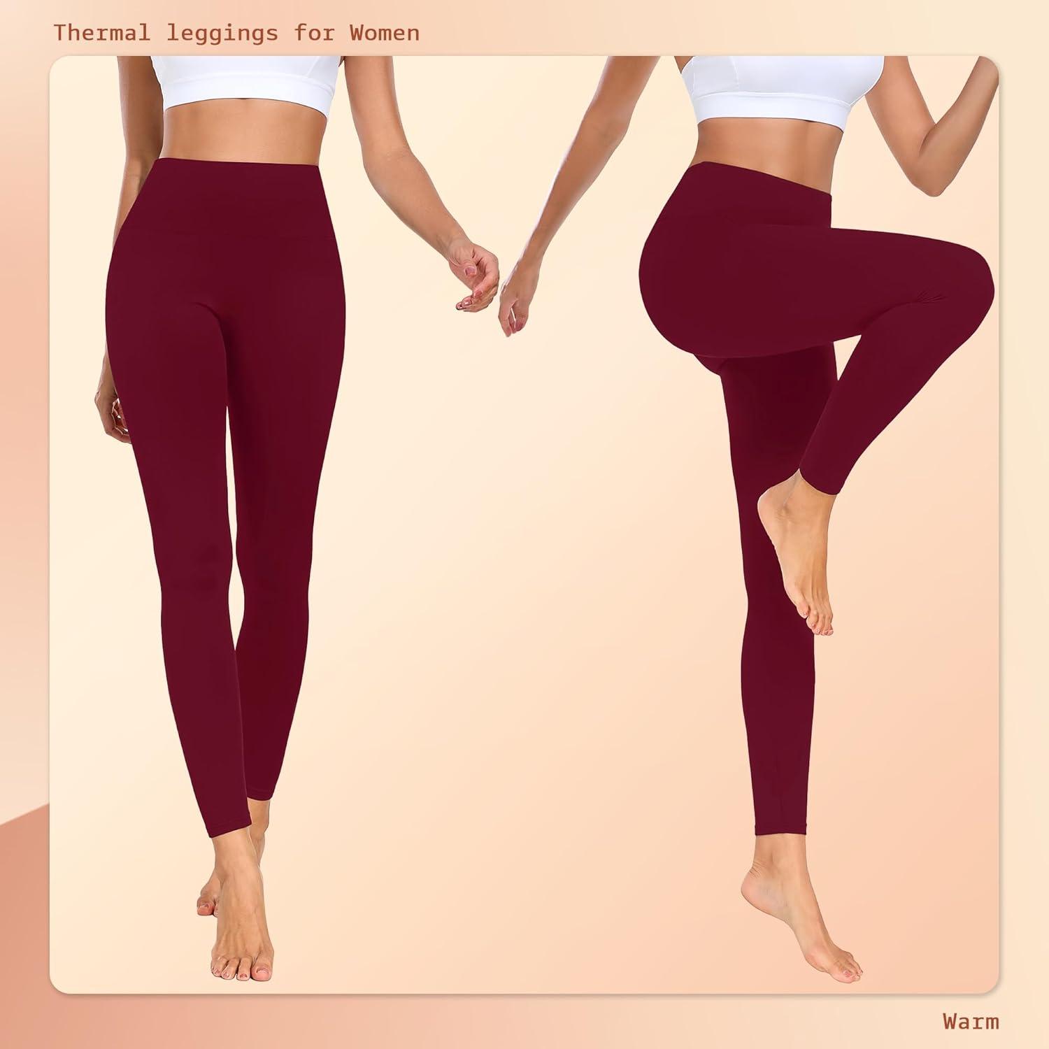 image:imageBENNIES Legging Thermique Femme Pantalon Polaire Taille Haute Leggings Thermique pour Automne Hiver Tenue Fitness sousvtements Chaud Vetement Sport Yoga Jogging NoirRouge