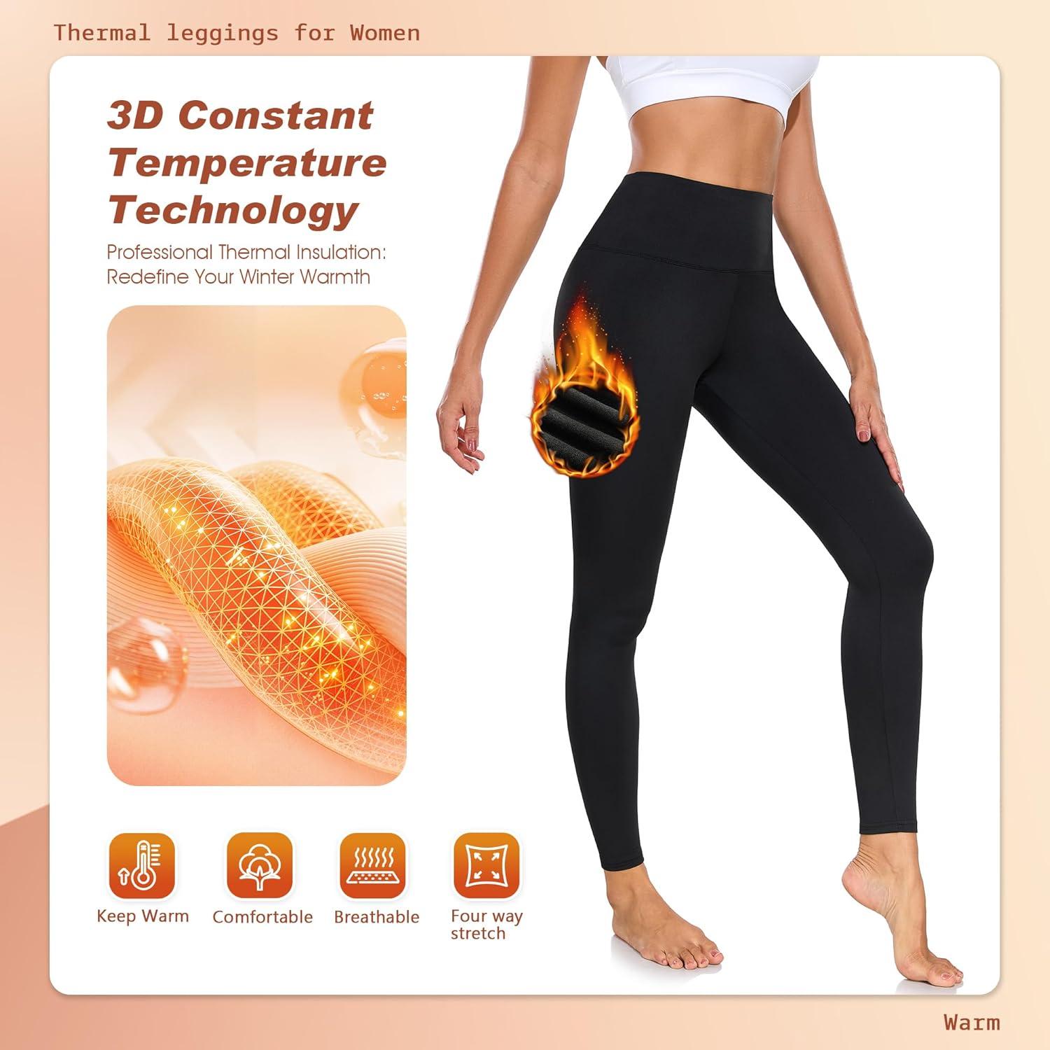 image:imageBENNIES Legging Thermique Femme Pantalon Polaire Taille Haute Leggings Thermique pour Automne Hiver Tenue Fitness sousvtements Chaud Vetement Sport Yoga Jogging NoirNoir