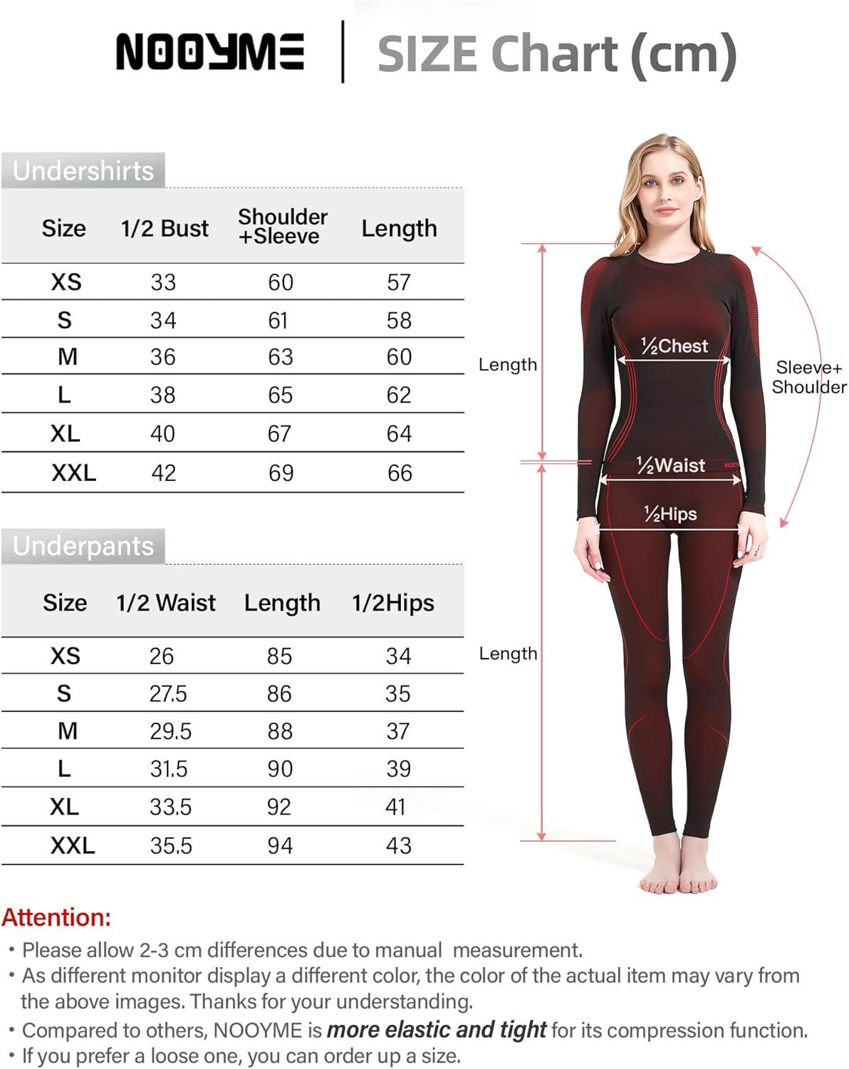 image:imageNOOYME sous Vetement Thermique Femme Fonctionnel Ensemble Ski Femme Antibactriens sous Vetement Chaud Femme Flexible Respirant Ensemble de Ski Femme Tenant Chaud pour Automne HiverNoirrouge