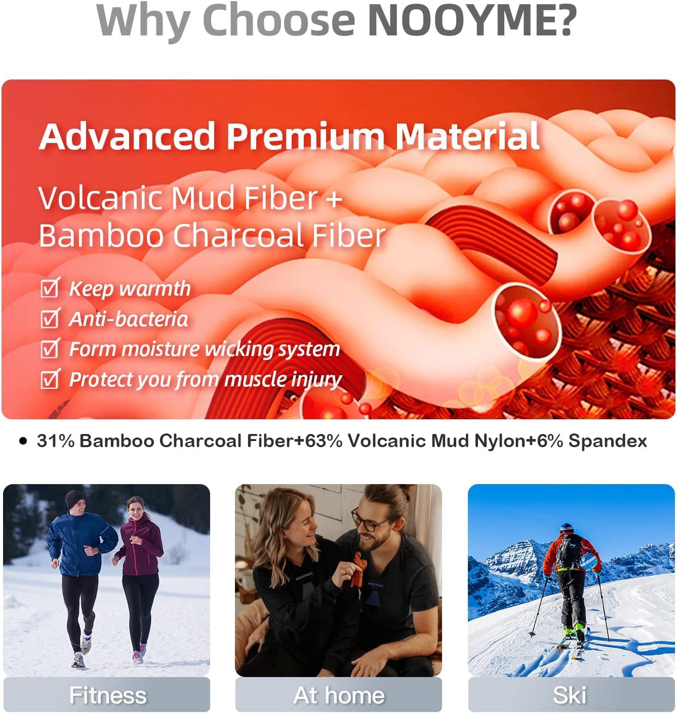 image:imageNOOYME sous Vetement Thermique Femme Fonctionnel Ensemble Ski Femme Antibactriens sous Vetement Chaud Femme Flexible Respirant Ensemble de Ski Femme Tenant Chaud pour Automne HiverNoir Trs Chaud
