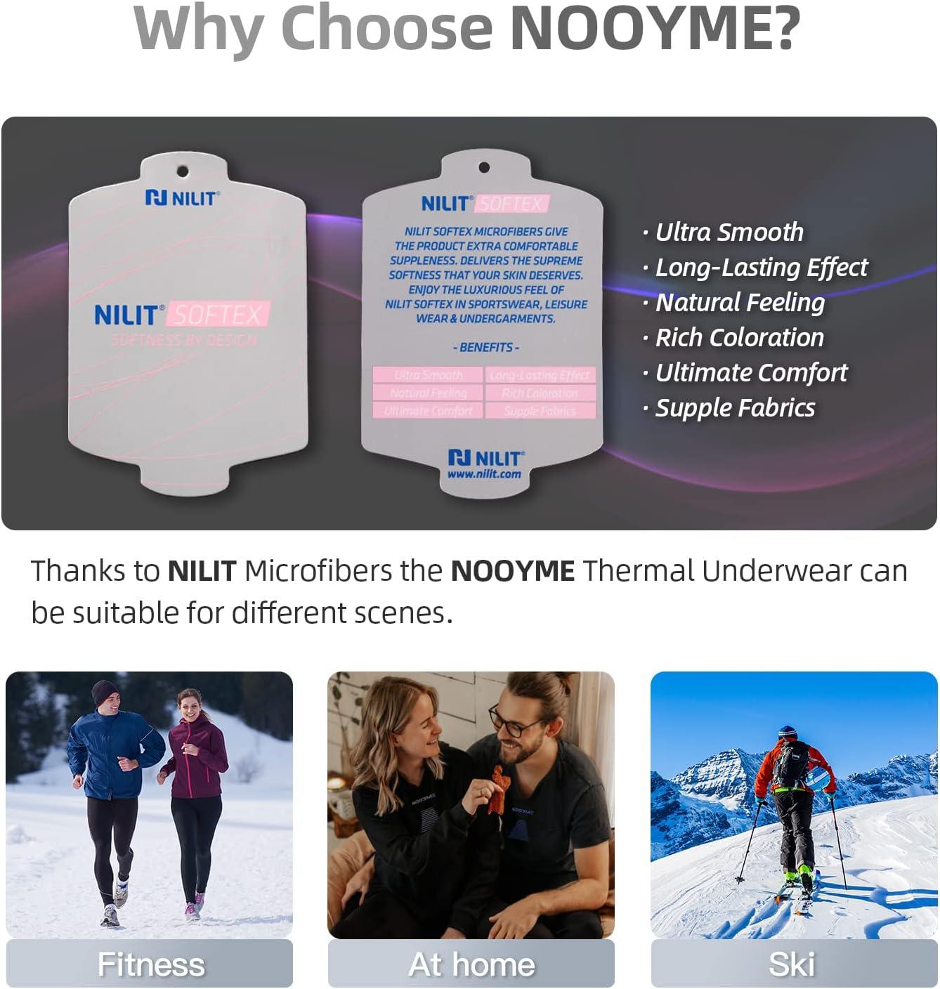 image:imageNOOYME sous Vetement Thermique Femme Fonctionnel Ensemble Ski Femme Antibactriens sous Vetement Chaud Femme Flexible Respirant Ensemble de Ski Femme Tenant Chaud pour Automne HiverNoirrouge