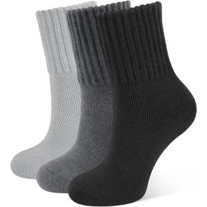 CLOSEMATE 3 Paires Chaussettes Chaudes Femme 35-38 39-42 d&rsquo;Hiver Thermiques en Coton et Acrylique Anti-froid Ultra-Chaud Épaisses Respirantes Multicolores pour Maison Travail Voyage Quotidien(1Noir 1Gris foncé 1Gris clair)