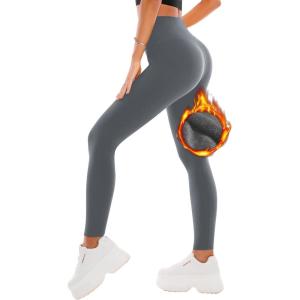 SINOPHANT Legging Polaire Femme Legging Chaud Femme Hiver Thermique Pantalon Taille Haute Élastiques pour Le Sport(Gris)