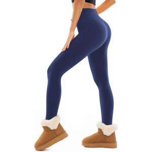 SINOPHANT Legging Polaire Femme Legging Chaud Femme Hiver Thermique Pantalon Taille Haute Élastiques pour Le Sport(Marine)