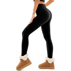 SINOPHANT Legging Polaire Femme Legging Chaud Femme Hiver Thermique Pantalon Taille Haute Élastiques pour Le Sport(Noir)