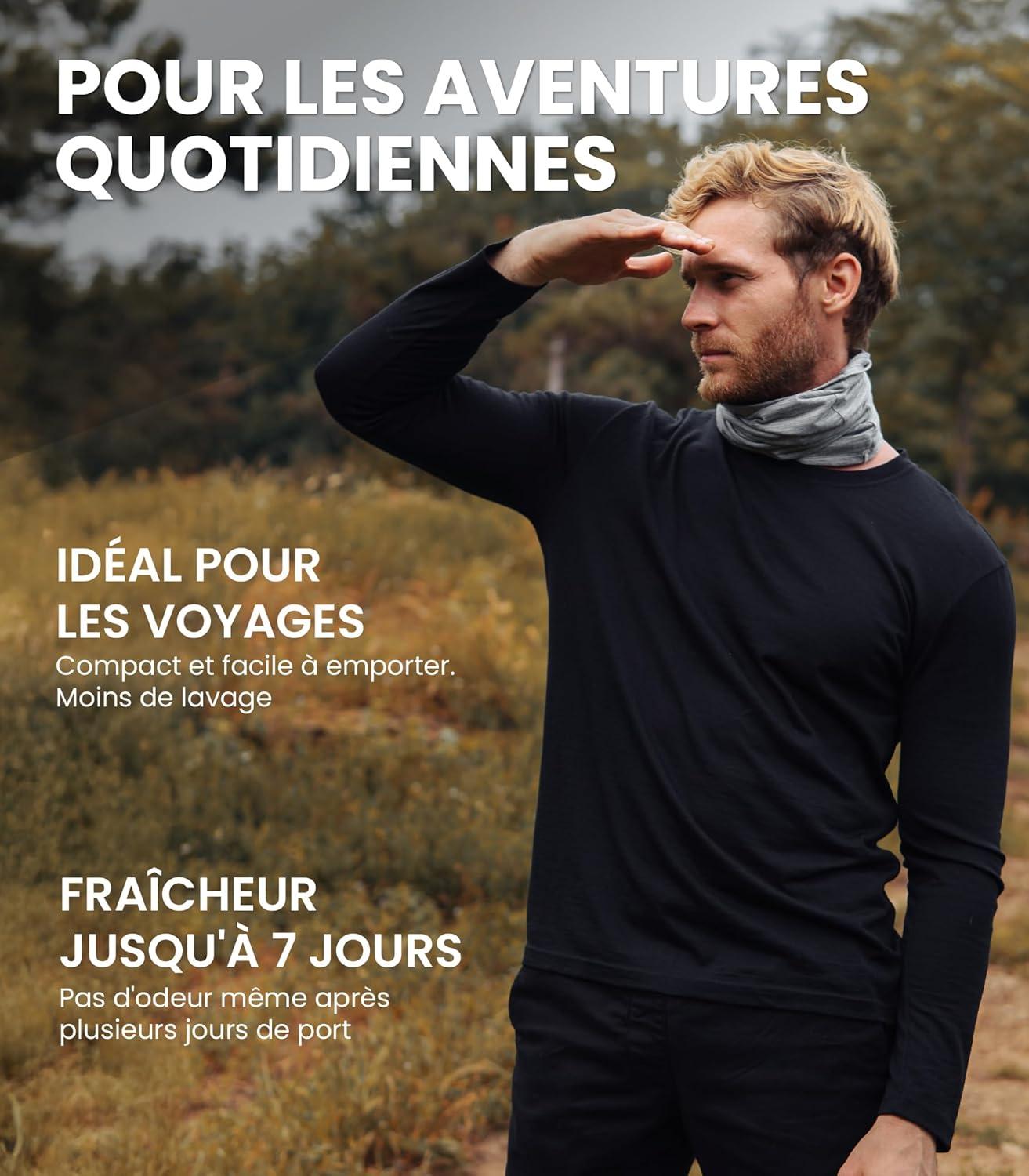 image:imageMerinotech sousVtement Merinos Homme Ensemble 100 Laine Merinos Haut et Bas avec Chaussettes Lourd Moyen Lger165 Deep Blue