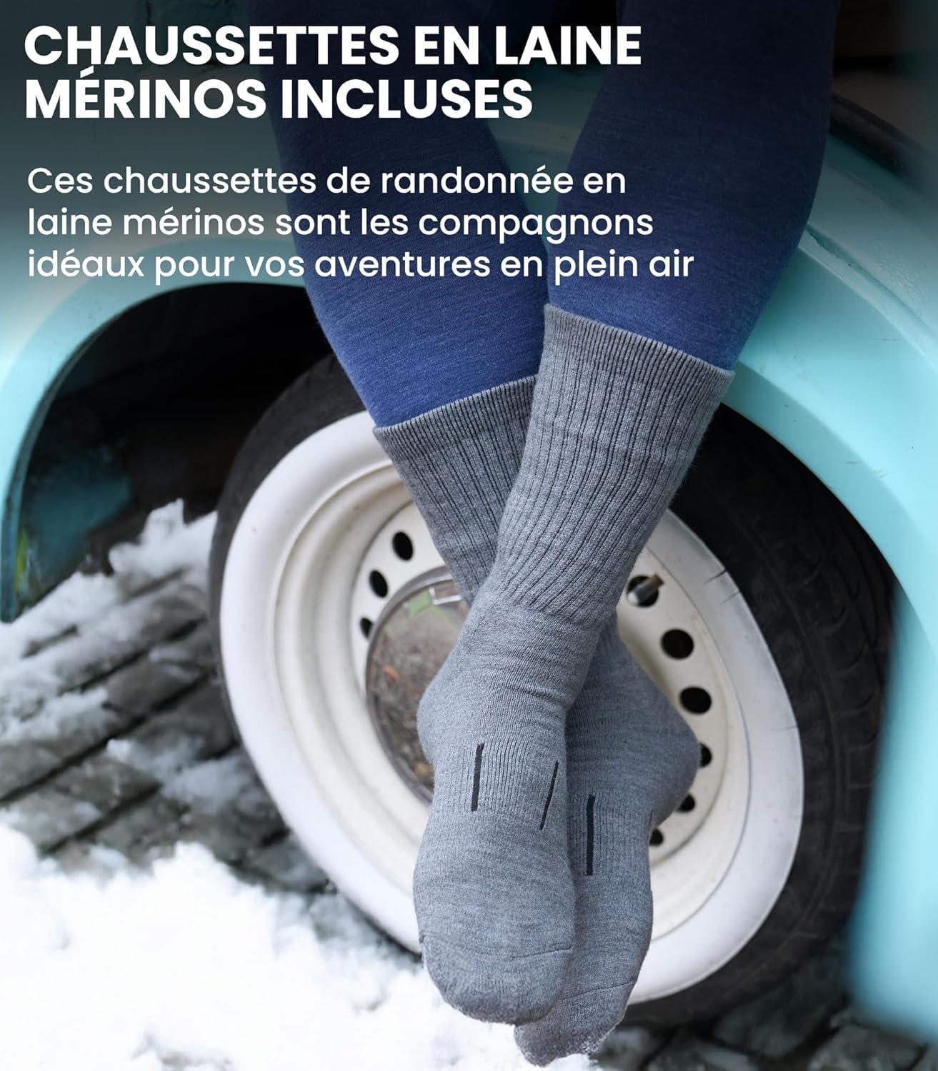 image:imageMerinotech sousVtement Merinos Homme Ensemble 100 Laine Merinos Haut et Bas avec Chaussettes Lourd Moyen Lger165 Deep Blue