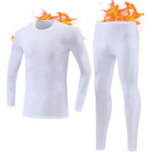 Channo sous-Vêtement Thermique Homme, Ensemble de sous – Léger et Chaud Quick Dry(Blanc Pack 2)