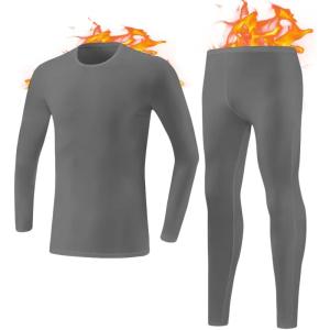 Channo sous-Vêtement Thermique Homme, Ensemble de sous – Léger et Chaud Quick Dry(Gris Pack 2)