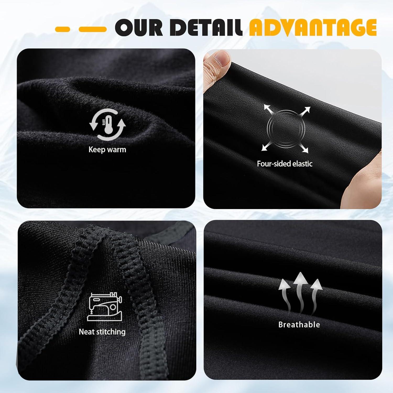 image:imageHomme Ensemble de sous Vetements Thermiques de Compression sousVtement Thermique SXXL22 Noir 01