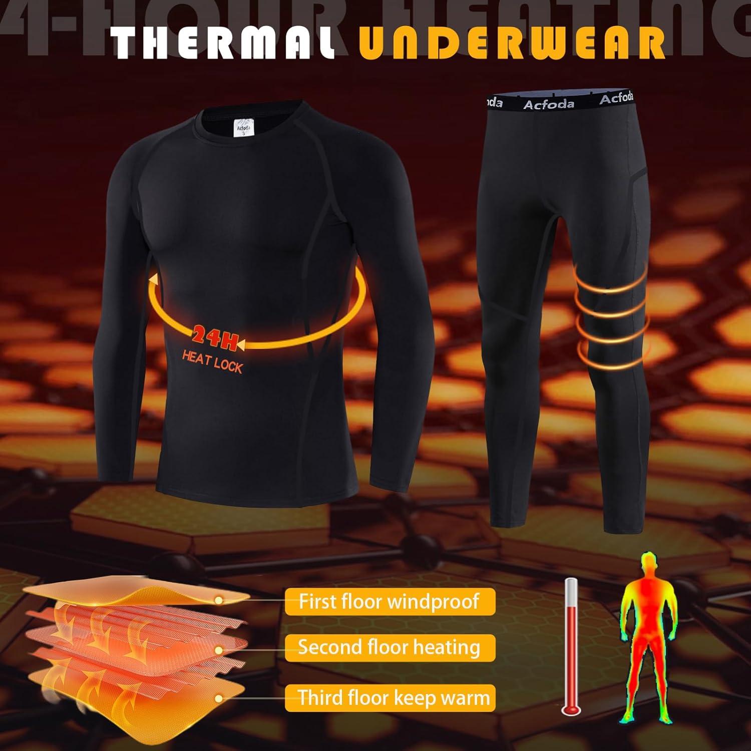 image:imageHomme Ensemble de sous Vetements Thermiques de Compression sousVtement Thermique SXXL22 Noir 01