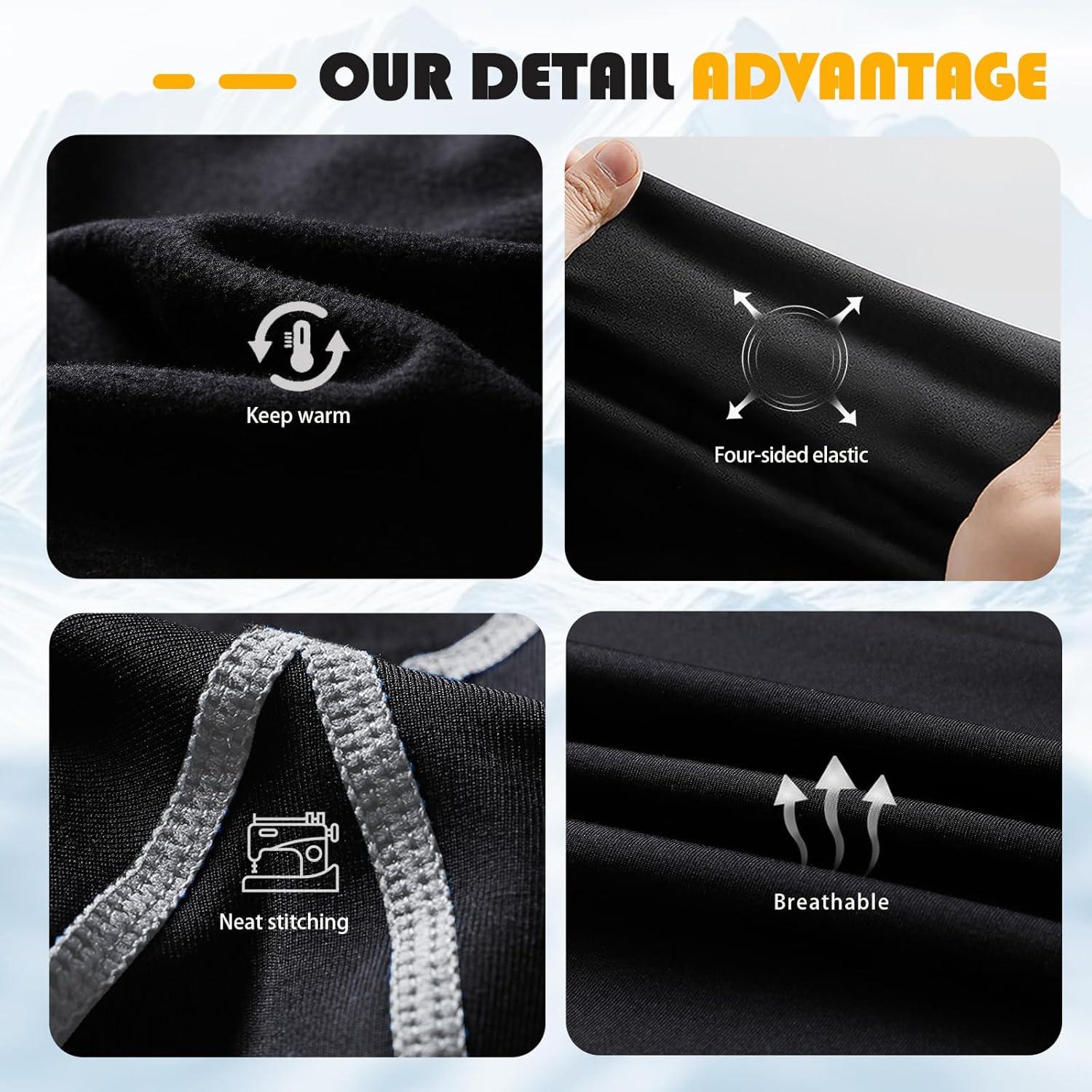 image:imageHomme Ensemble de sous Vetements Thermiques de Compression sousVtement Thermique SXXL22 Noir Gris