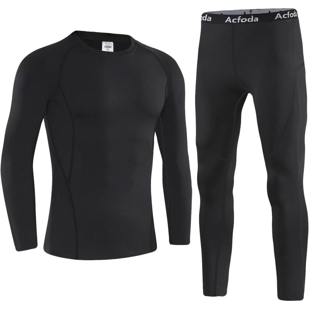 image:imageHomme Ensemble de sous Vetements Thermiques de Compression sousVtement Thermique SXXL22 Noir 01