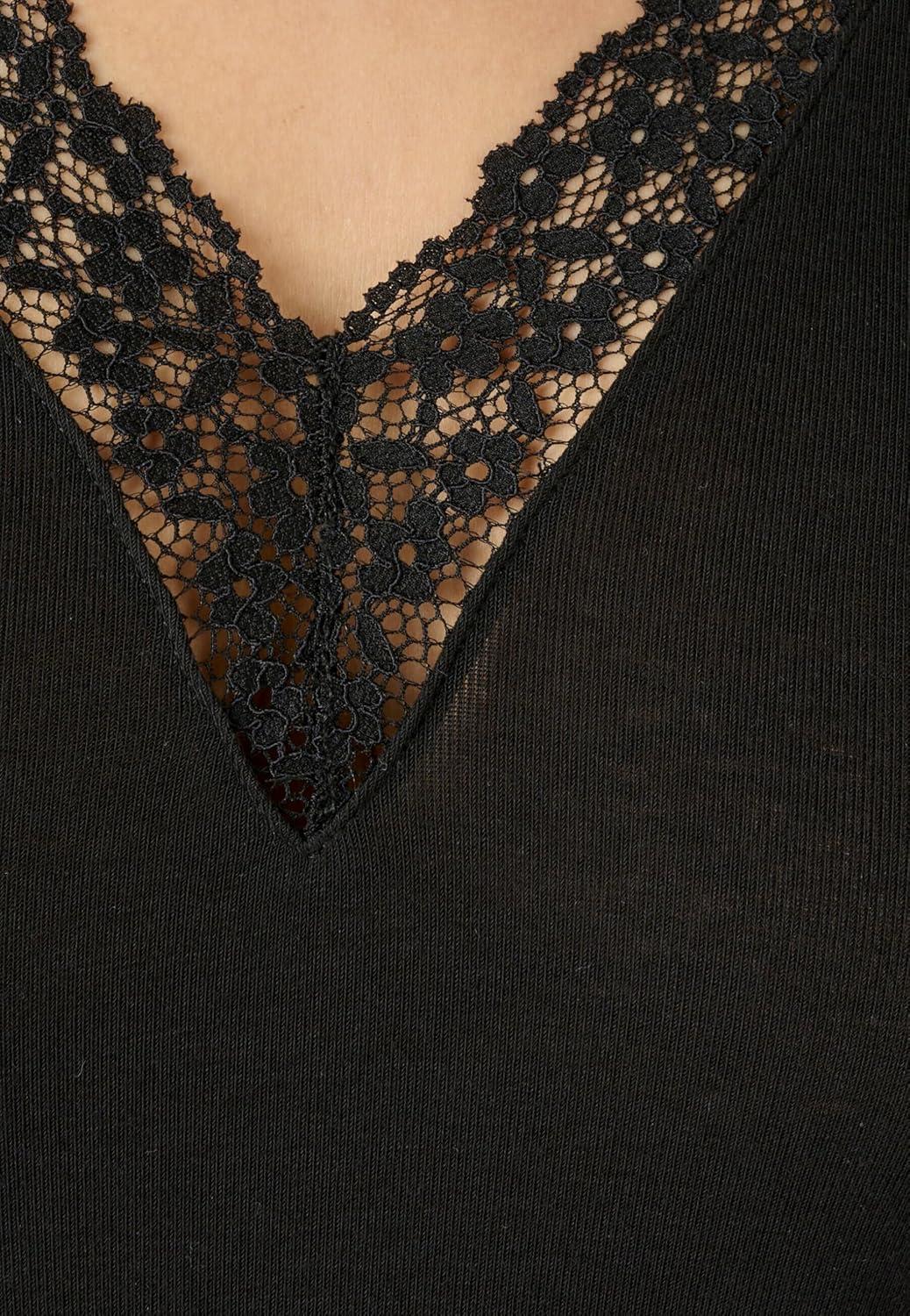 image:imageDamart TShirt Dentelle Manches Longues Thermique Thermolactyl Sensitive FemmeNoir